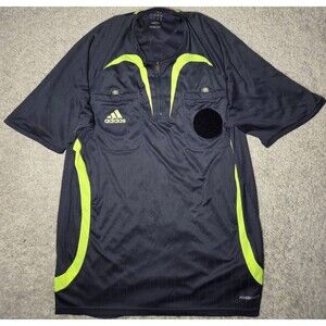 Adidas Formotion Referee 1/4 Zip Soccer Jersey Navy Yellow Large